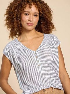 White Stuff Nina Linen Tank - Blue Water Clothing