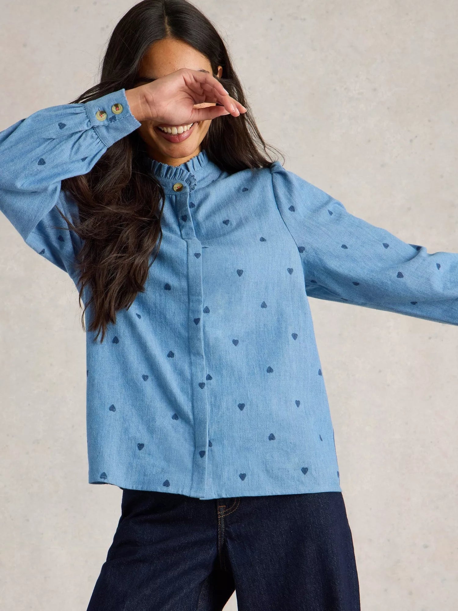White Stuff Pauline Embroidered Top - Blue Water Clothing