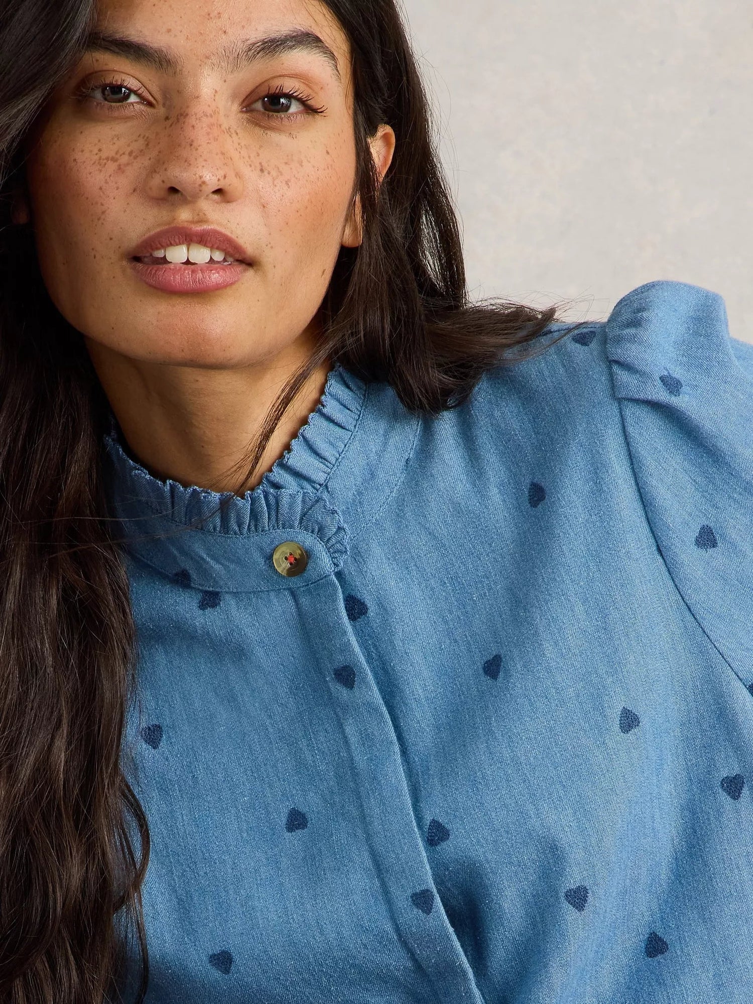 White Stuff Pauline Embroidered Top - Blue Water Clothing