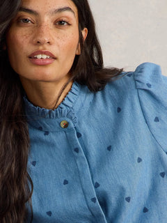 White Stuff Pauline Embroidered Top - Blue Water Clothing