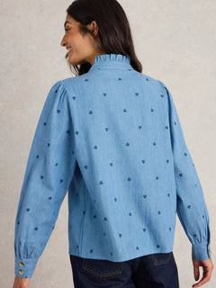 White Stuff Pauline Embroidered Top - Blue Water Clothing