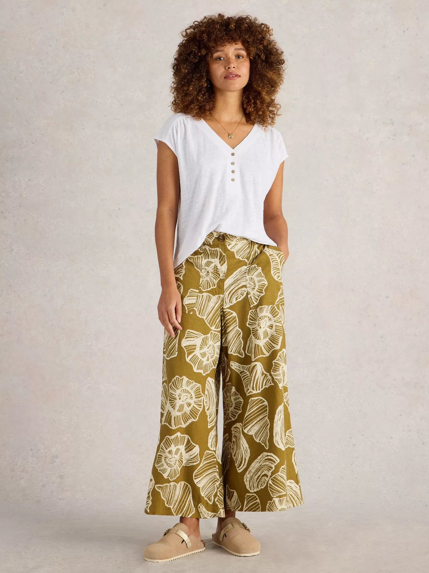 White StuffWhite Stuff Roxy Linen Blend CulotteClothingGREEN PR - Blue Water Clothing