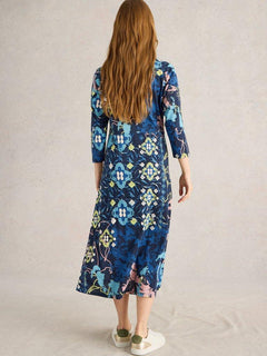 White Stuff Rua Jersey Shirt Dress - Blue Water Clothing