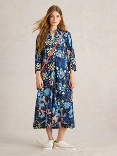 White Stuff Rua Jersey Shirt Dress - Blue Water Clothing
