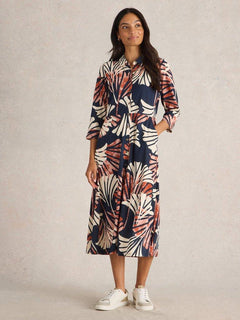 White Stuff Rua Jersey Shirt Dress - Blue Water Clothing