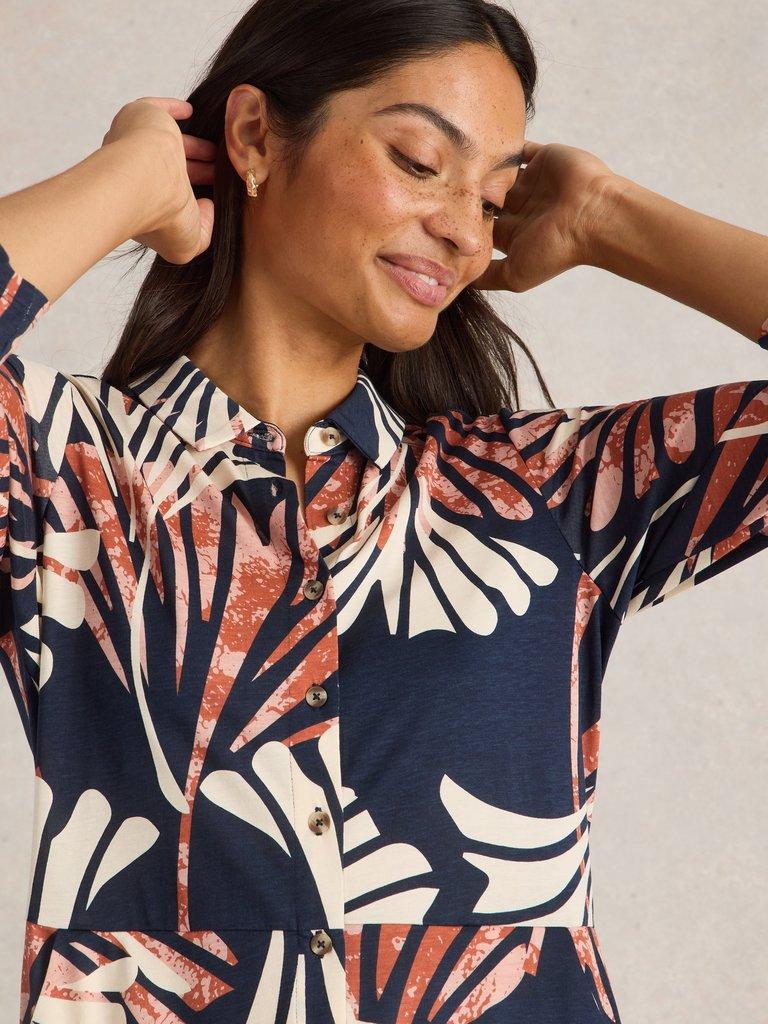 White Stuff Rua Jersey Shirt Dress - Blue Water Clothing