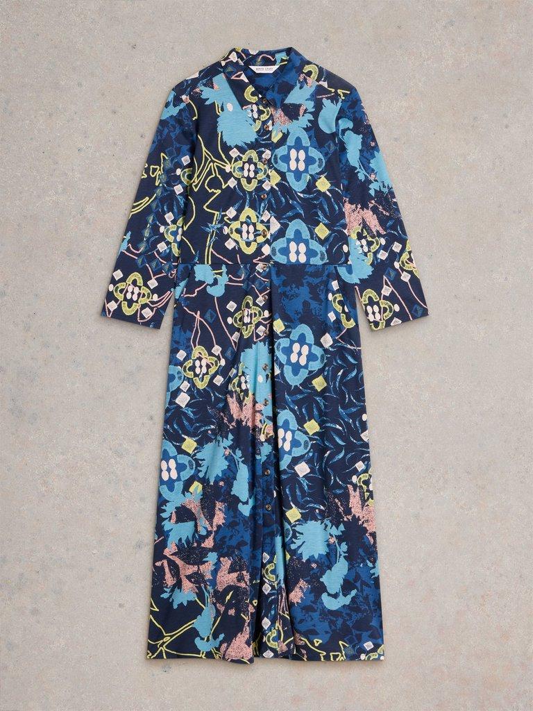 White Stuff Rua Jersey Shirt Dress - Blue Water Clothing