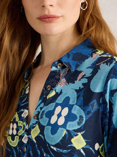 White Stuff Rua Jersey Shirt Dress - Blue Water Clothing