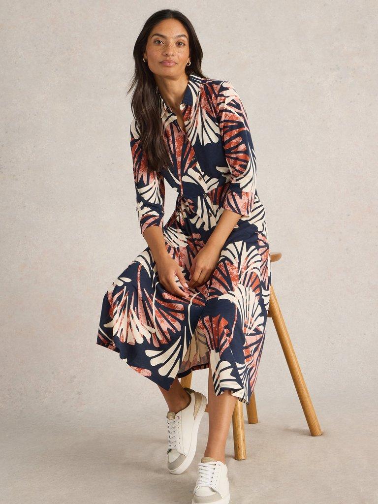 White Stuff Rua Jersey Shirt Dress - Blue Water Clothing