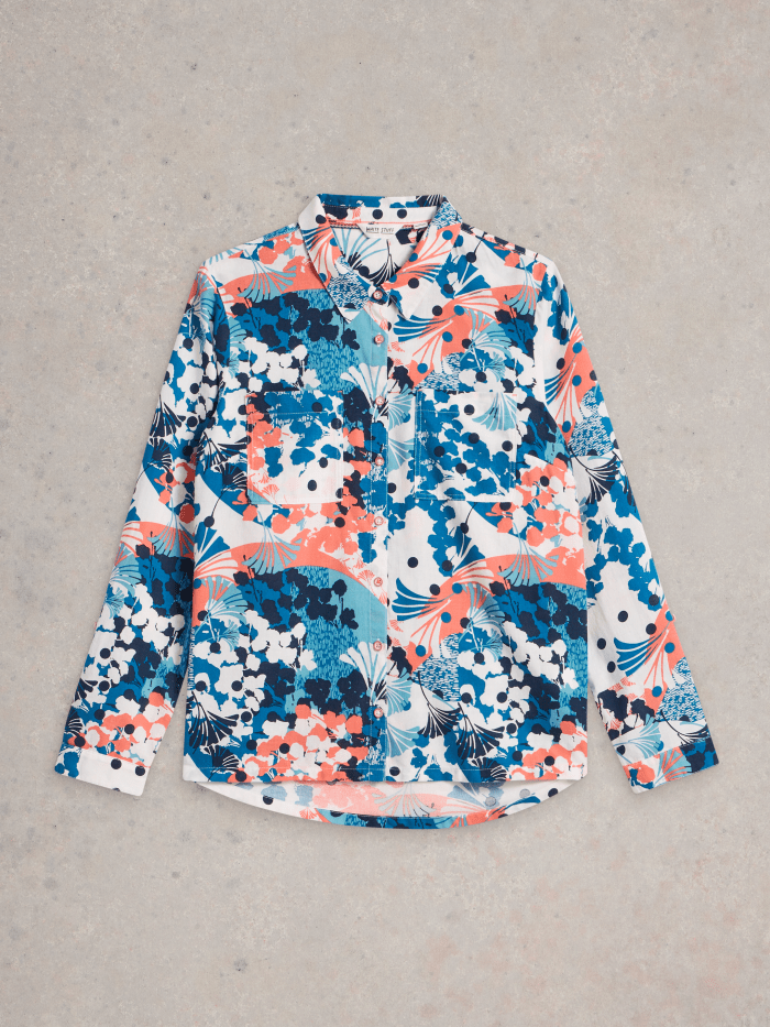 White Stuff Sophie Organic Cotton Shirt - Blue Water Clothing