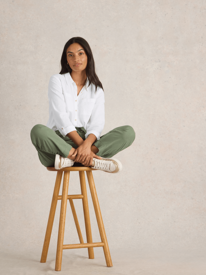 White Stuff Sophie Organic Cotton Shirt - Blue Water Clothing