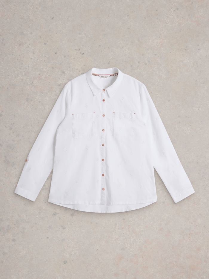 White Stuff Sophie Organic Cotton Shirt - Blue Water Clothing