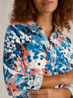 White Stuff Sophie Organic Cotton Shirt - Blue Water Clothing
