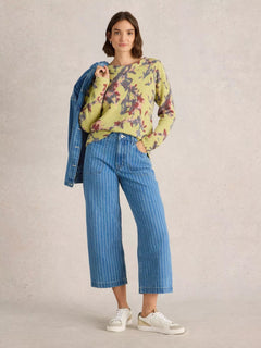 White Stuff Tia Wide Leg Crop Jean - Blue Water Clothing