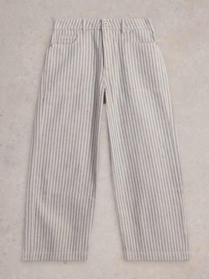 White Stuff Tia Wide Leg Crop Jean Nat Mlt - Blue Water Clothing