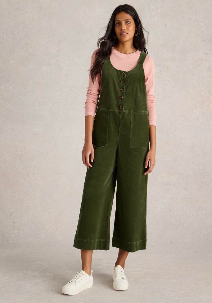 White Stuff Viola Cord Dungaree - Blue Water Clothing