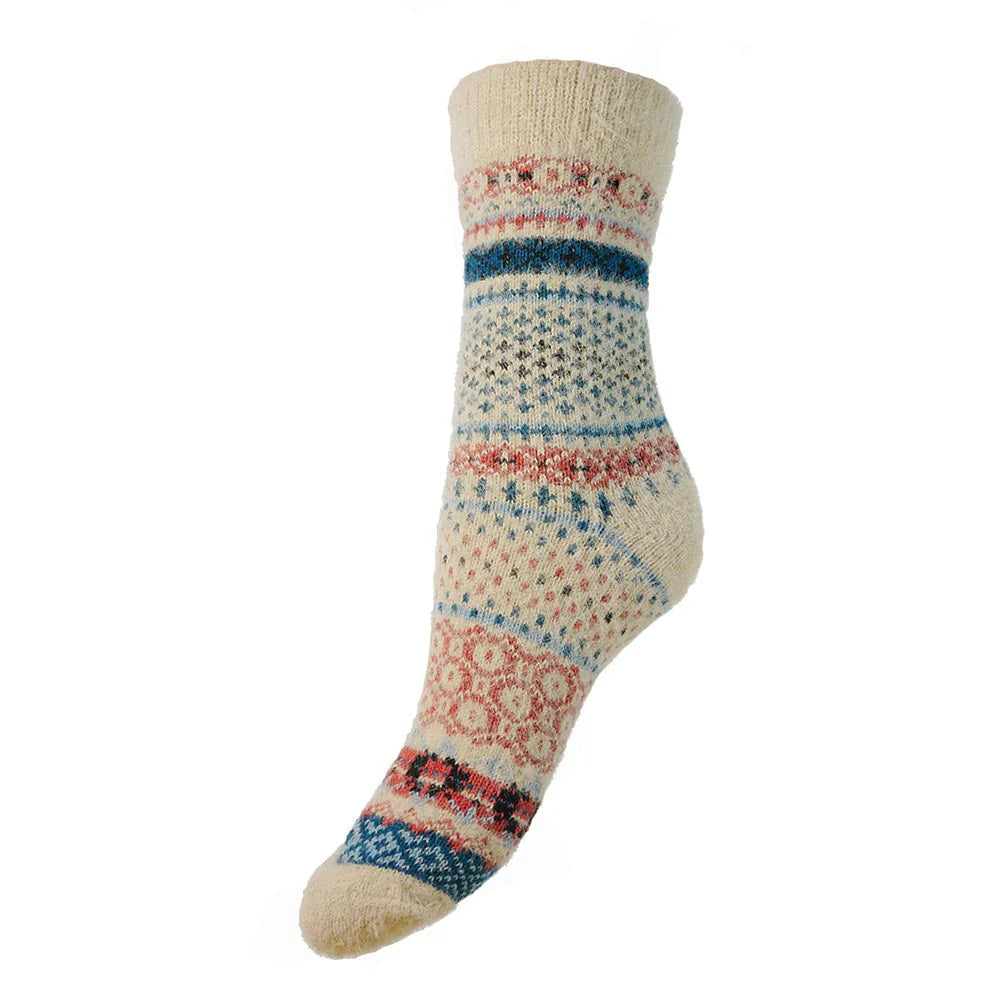 Gemjar Fawn Scandi patterned soft Wool Blend socks