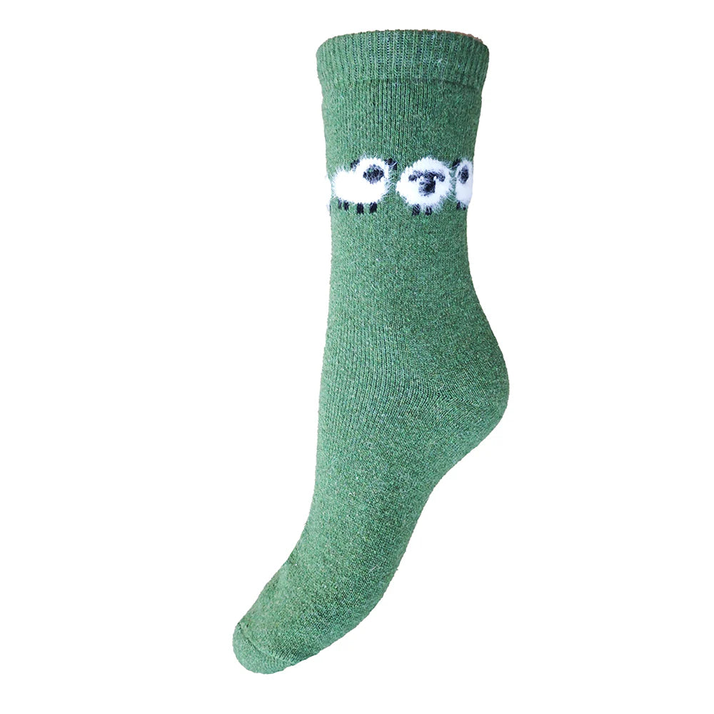 Gemjar Green Fluffy Sheep Socks