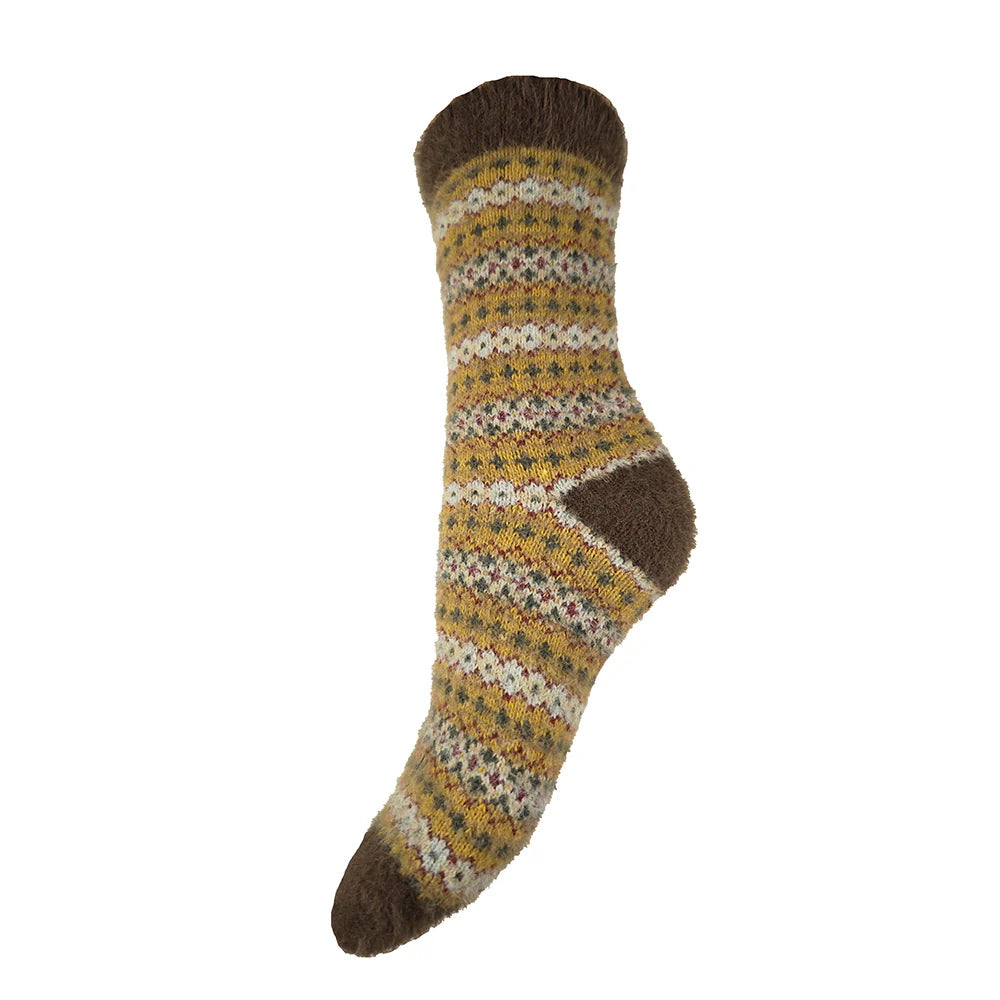 Gemjar Green tone fairisle wool blend socks size 4-7