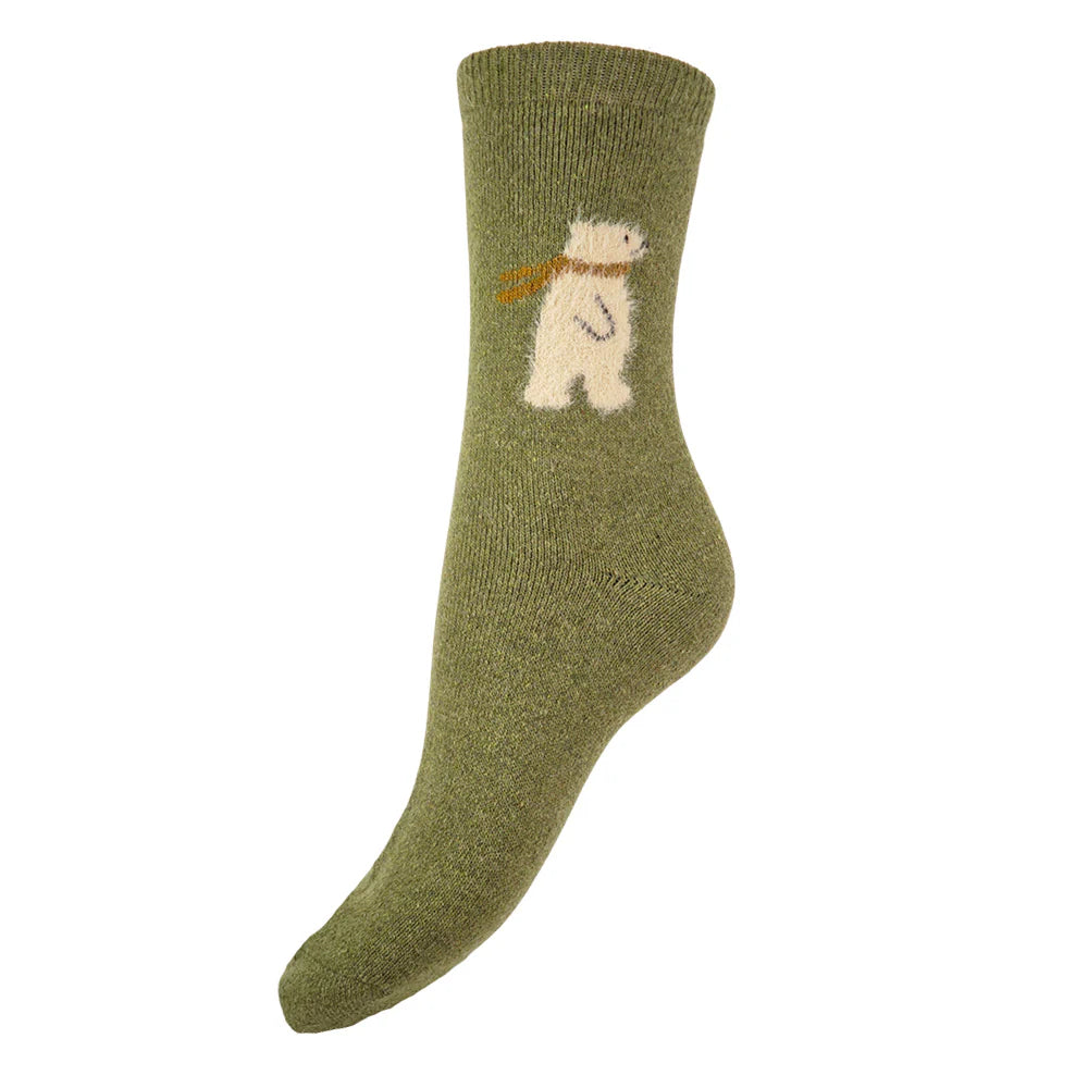Gemjar Fluffy Polar Bear Socks