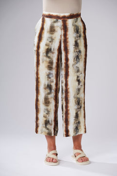 Yellow LabelYellow Label Printed 7/8 Trousers PebbleBottomsPebble - Blue Water Clothing