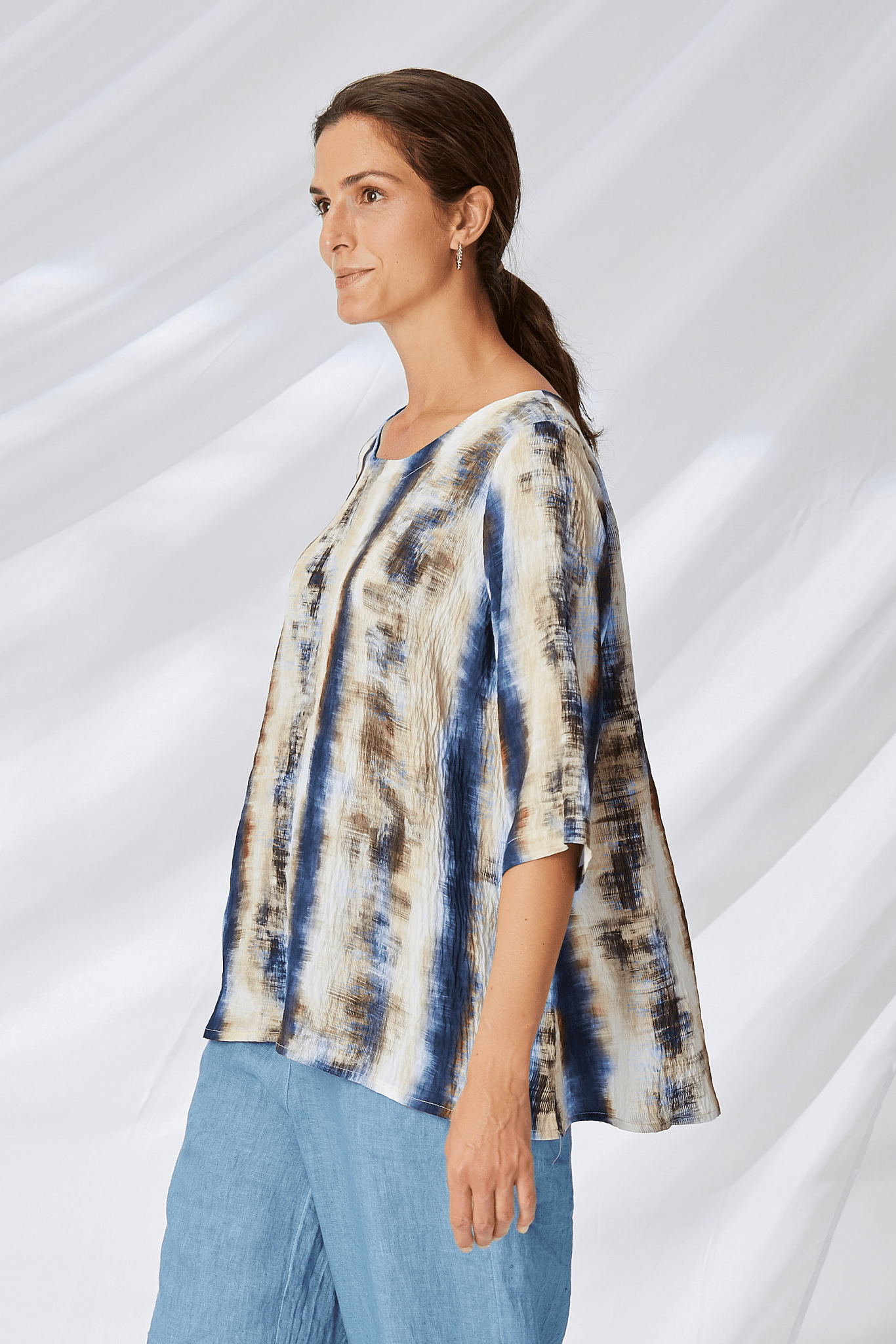 Yellow LabelYellow Label Printed Blouse PebbleTopsPebble - Blue Water Clothing