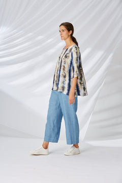 Yellow LabelYellow Label Printed Blouse PebbleTopsPebble - Blue Water Clothing