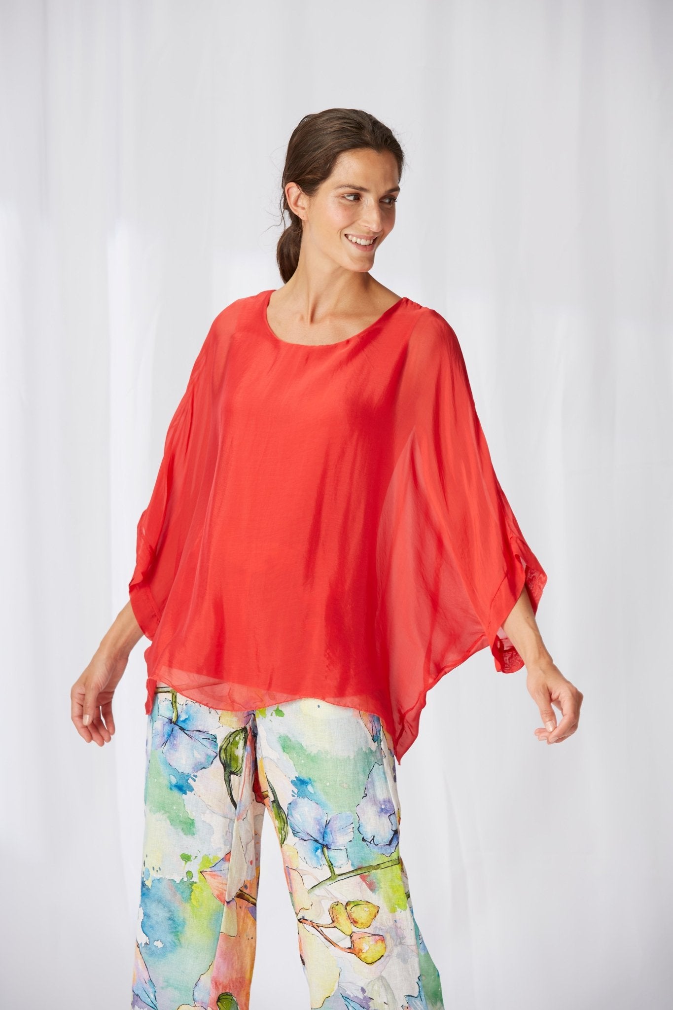 Yellow LabelYellow Label Wide Blouse CoralTopsCoral - Blue Water Clothing