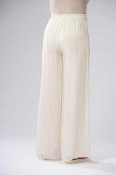 Yellow LabelYellow Label Wide Leg Trousers Off WhiteBottomsOff White - Blue Water Clothing