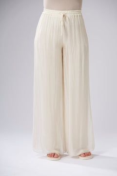Yellow LabelYellow Label Wide Leg Trousers Off WhiteBottomsOff White - Blue Water Clothing