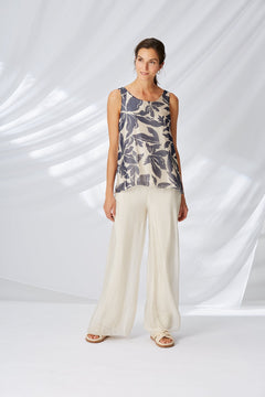 Yellow LabelYellow Label Wide Leg Trousers Off WhiteBottomsOff White - Blue Water Clothing