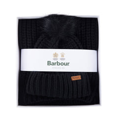 Barbour Saltburn Beanie & Scarf Set-Barbour-Blue Water Clothing