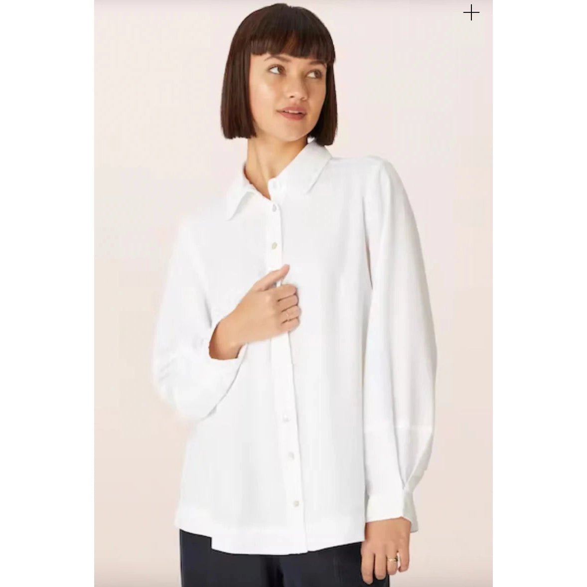 Tencel Curved Collar Shirt-Sahara-Blue Water Clothing