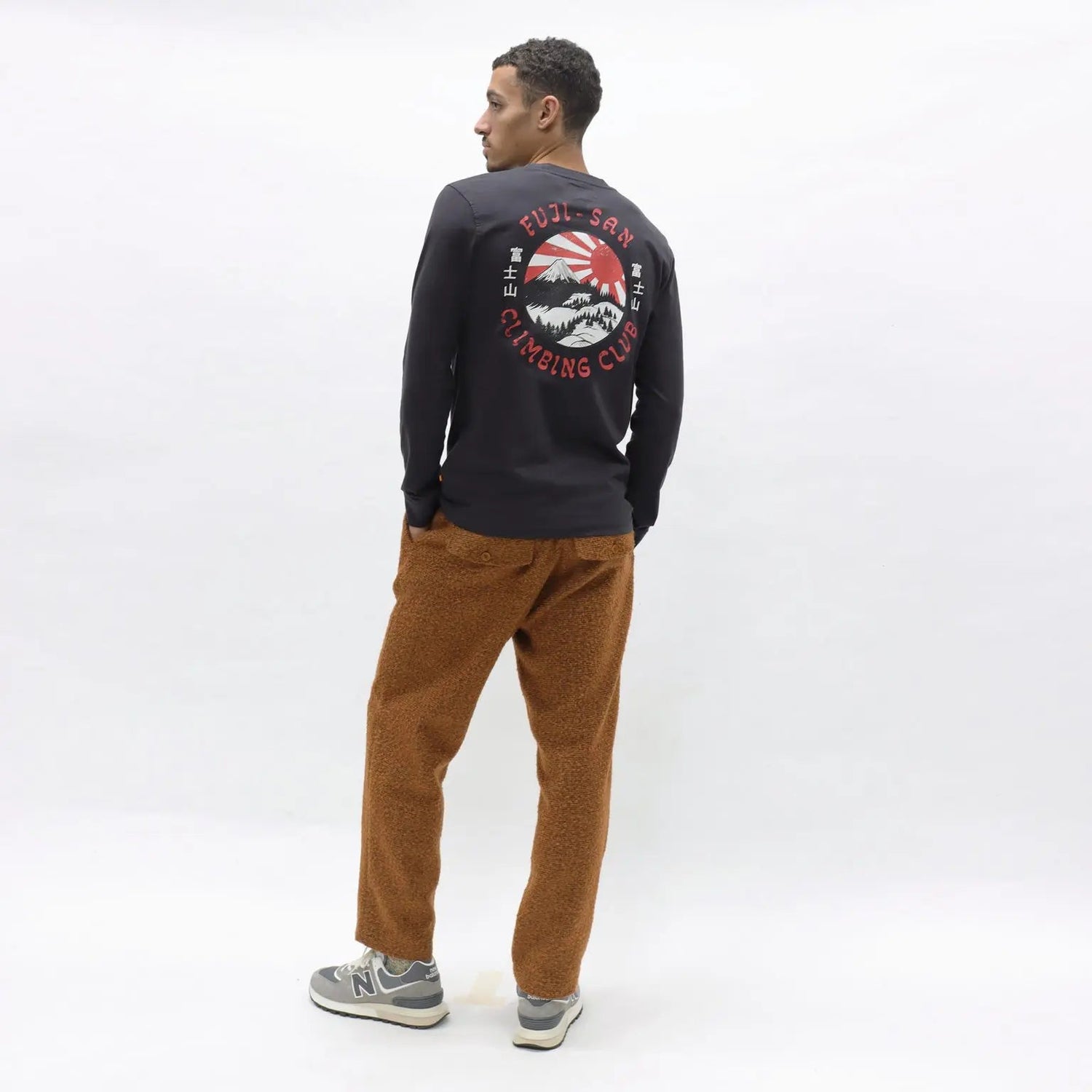 Fuji San Long Sleeve T-Shirt Dark Navy - Blue Water Clothing