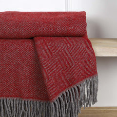 Pure Wool Throw Claret - escape