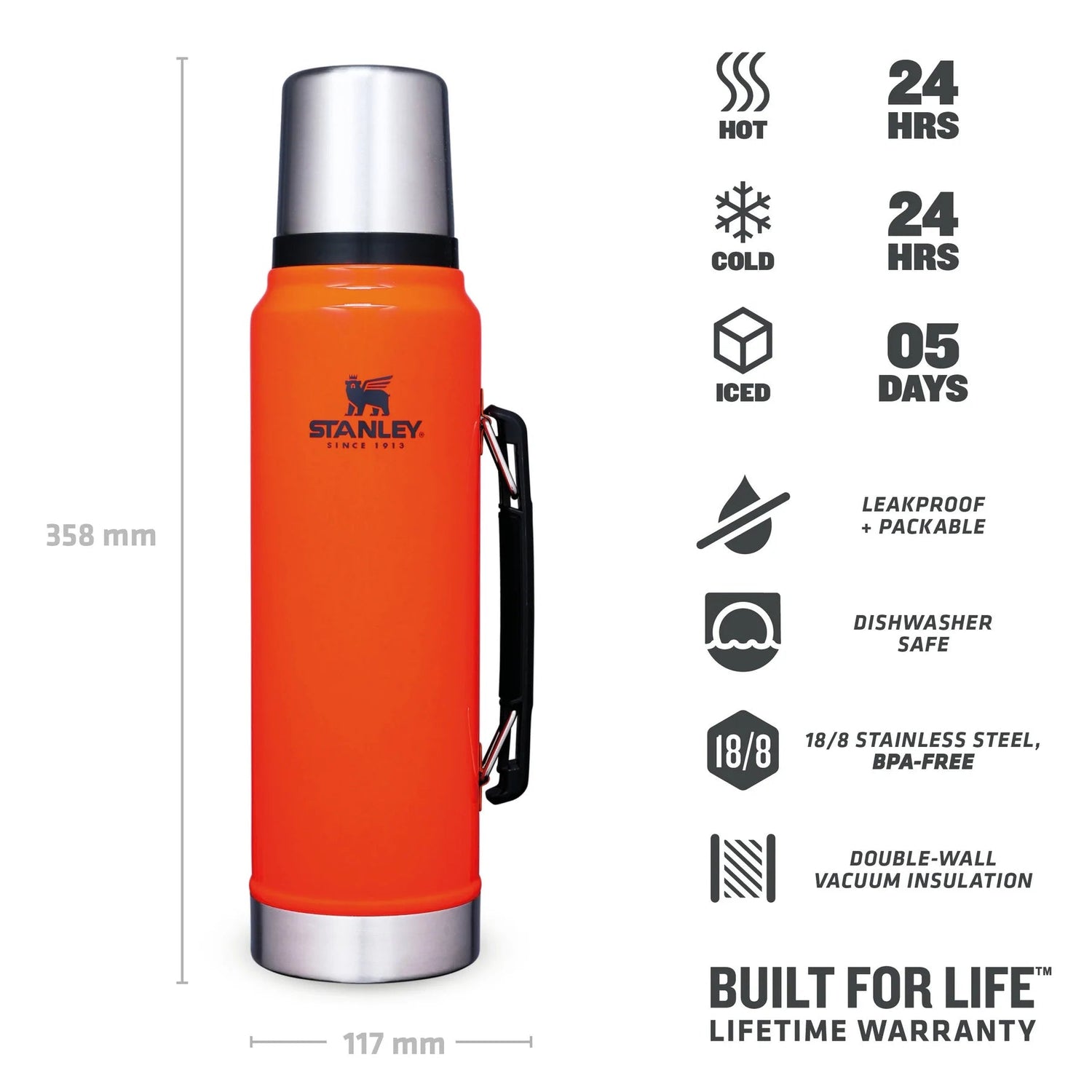 Stanley Classic Vacuum bottle 1.0L - Blue Water Clothing